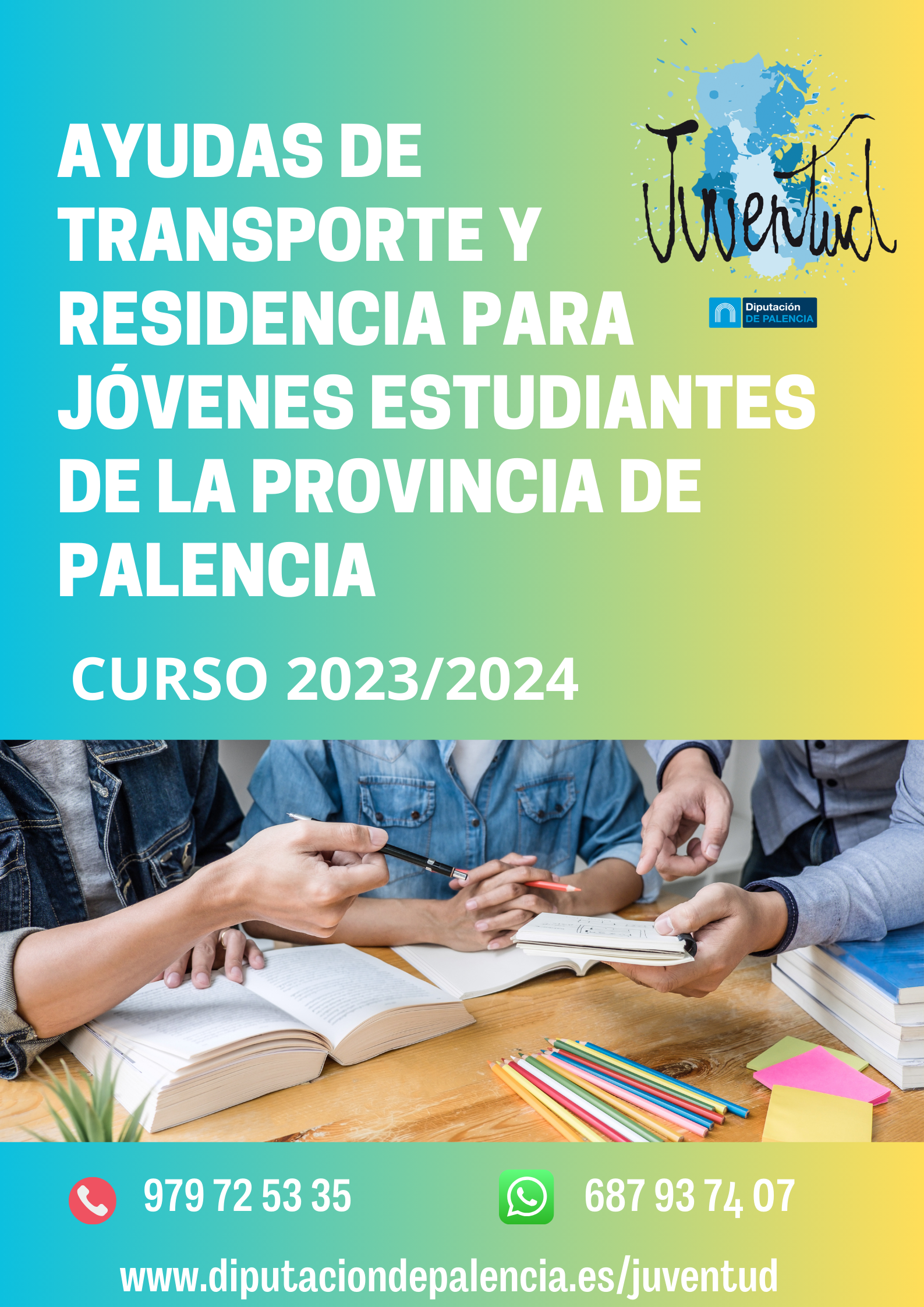 PLAZO DE SOLICITUD AYUDAS DE TRANSPORTE Y RESIDENCIA PARA JÓVENES ESTUDIANTES DE LA PROVINCIA DE PALENCIA 2024